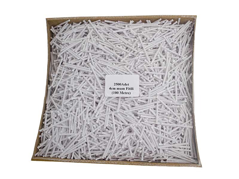 Hazır Mum Fitili Beyaz 4 Cm 2500 Adet / 100 Metre