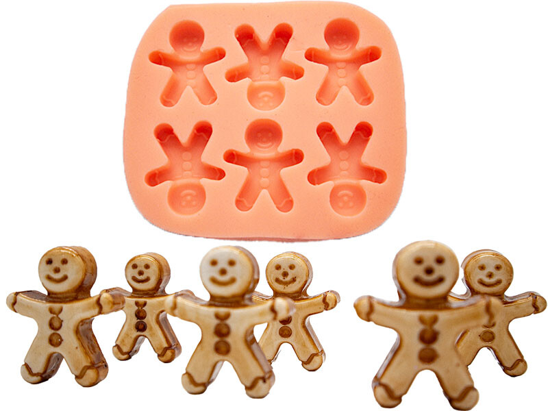 6'lı Kurabiye Adam Silikon Mum Kalıbı M-206