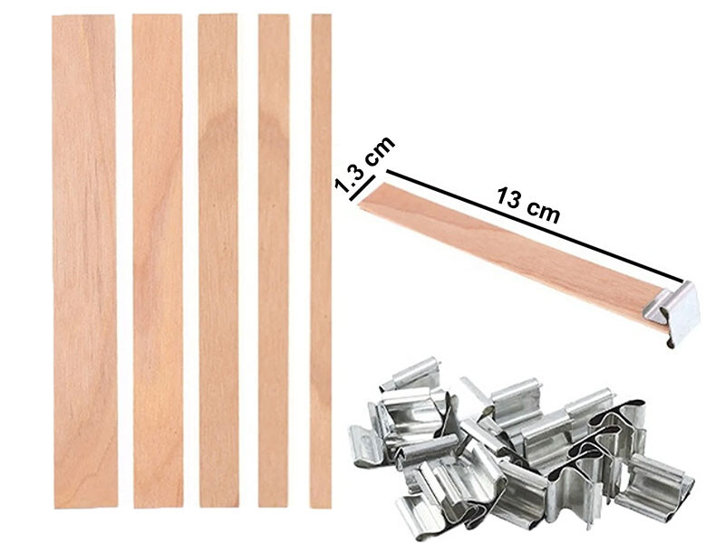 Ahşap Fitil Tutacağı - Ahşap Fitil 10'lu Set