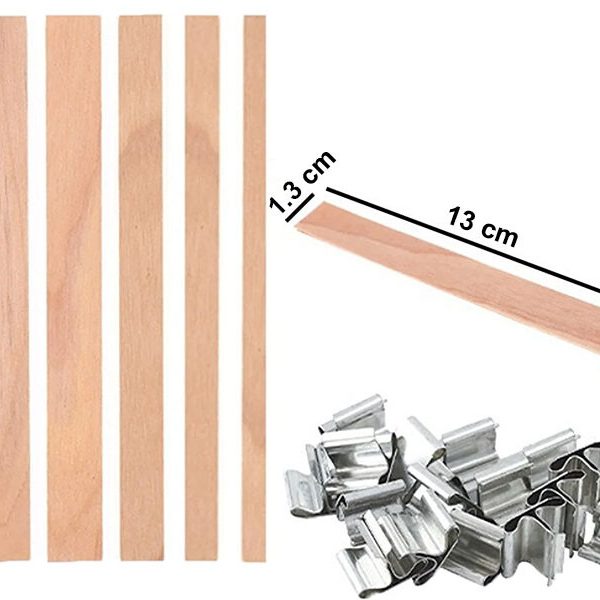 Ahşap Fitil Tutacağı - Ahşap Fitil 50'li Set