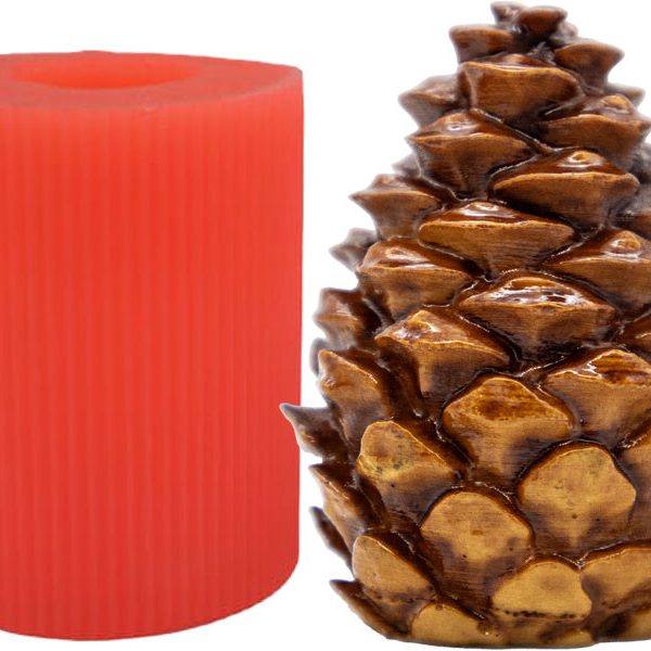 Büyük Kozalak Silikon Mum Kalıbı M-137