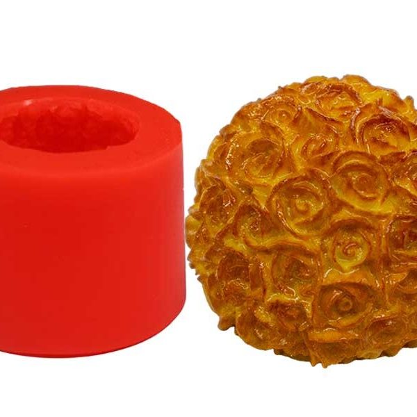 Büyük Top Gül Silikon Mum Kalıbı M-47