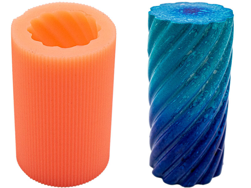 Büyük Twister Silindir Silikon Mum Kalıbı M-236