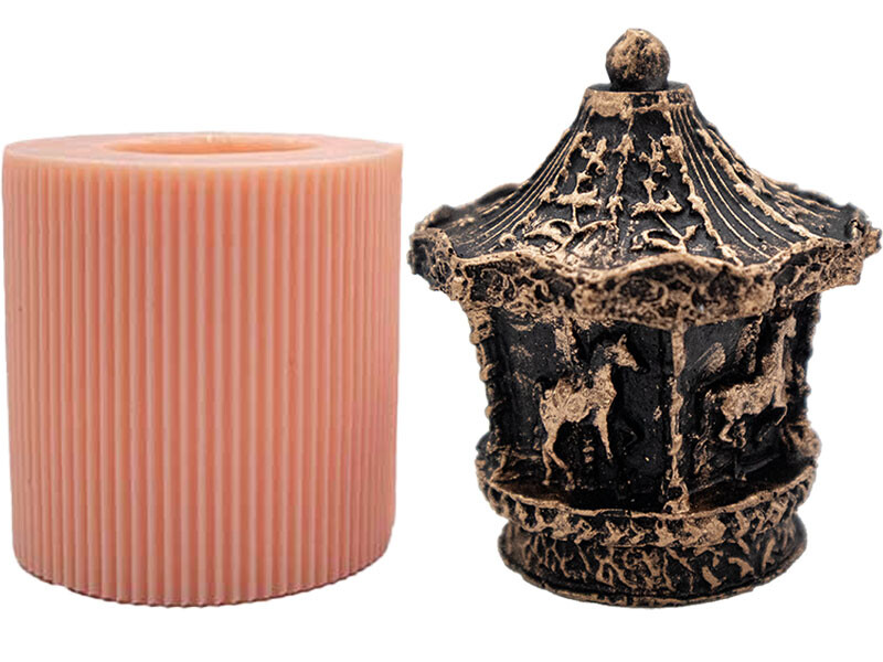 Carusel Atlı Karınca Silikon Mum Kalıbı M-189