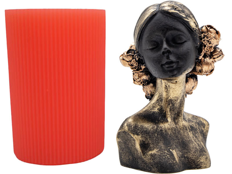 Çiçek Saçlı Kadın Silikon Mum Kalıbı M-149