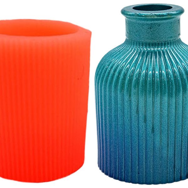 Çizgili Vazo Silikon Mum Kalıbı M-167