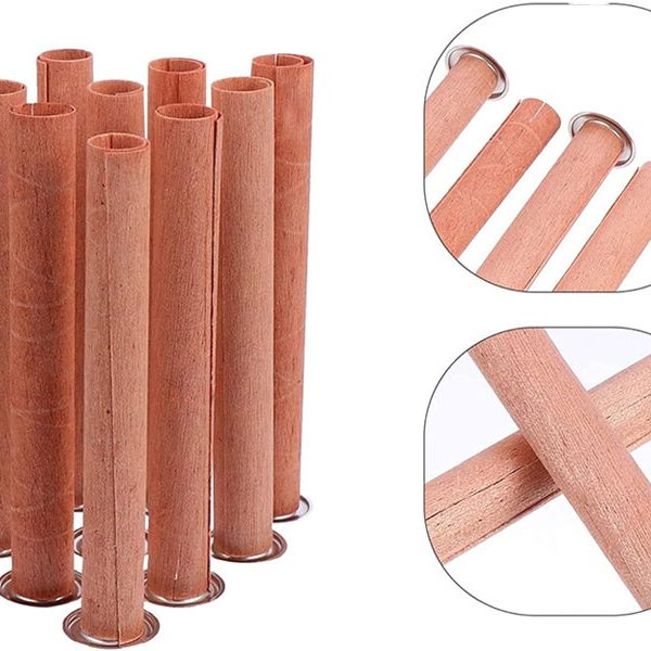 Dairesel Ahşap Fitil 12 cm Yapışkanlı Sehpa 50 Adet