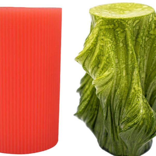 Dalgalı Oyma Silikon Mum Kalıbı M-147