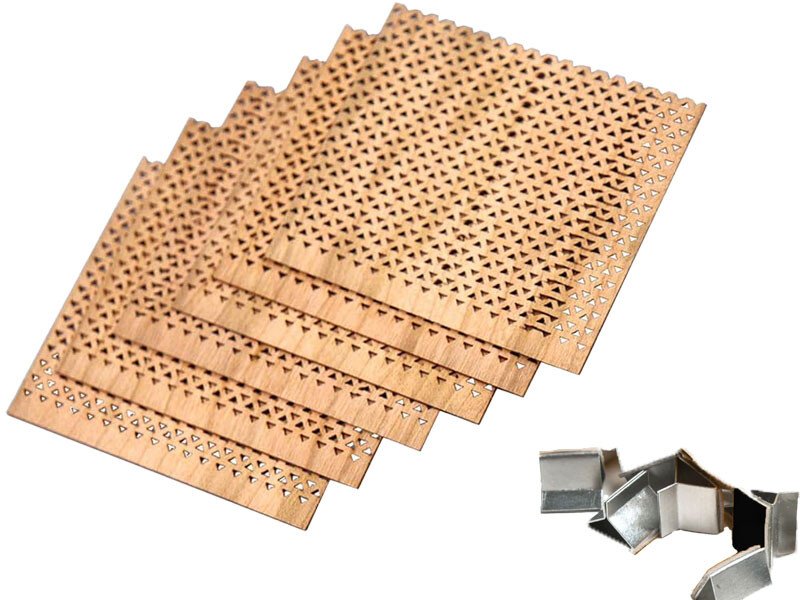 Delikli Ahşap Fitil Büyük Boy + Yapışkanlı Sehpası 10 Adet