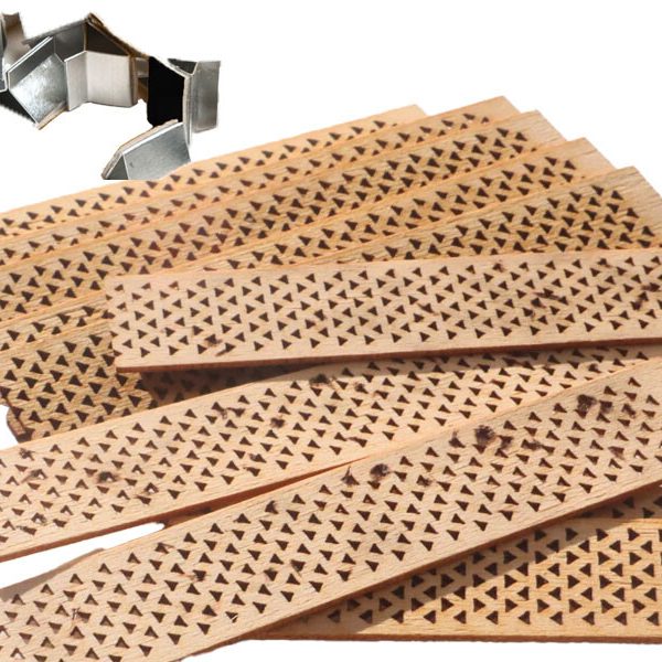 Delikli Ahşap Fitil Orta Boy + Yapışkanlı Sehpası 10 Adet