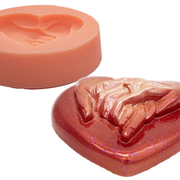 El Ele Kalp Silikon Mum Kalıbı M-195