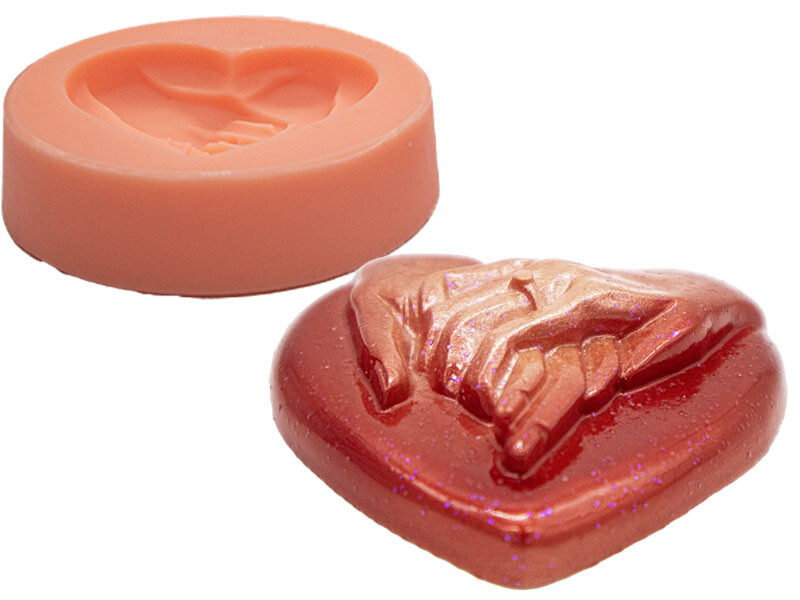 El Ele Kalp Silikon Mum Kalıbı M-195