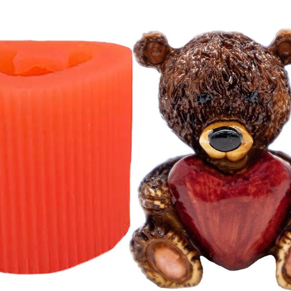 Kalpli Ayıcık Silikon Mum Kalıbı M-177