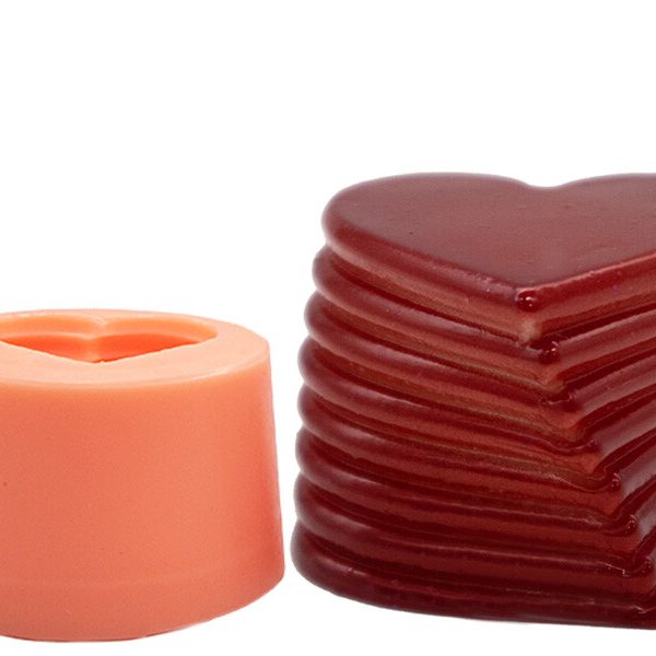 Kat Kat Dönen Kalp Silikon Mum Kalıbı M-192