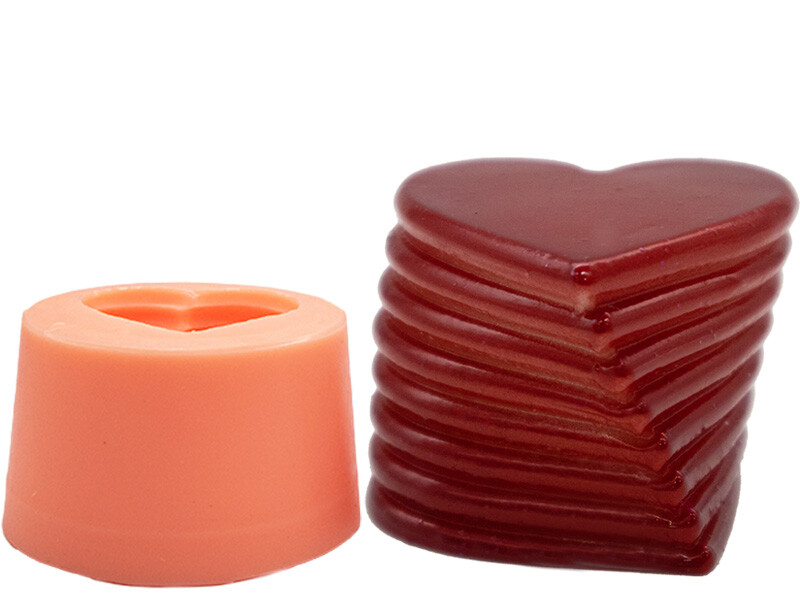 Kat Kat Dönen Kalp Silikon Mum Kalıbı M-192