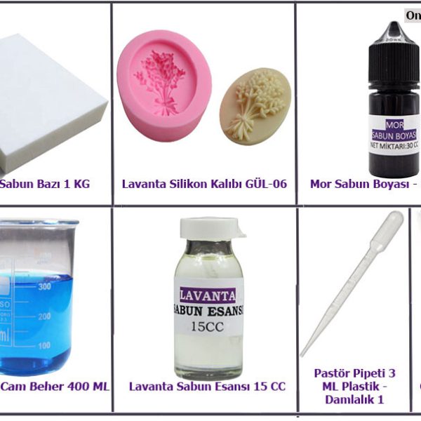 Lavanta Desenli Sabun Yapım Seti