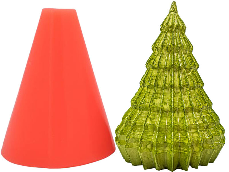 Simetrik Çam Ağacı Silikon Mum Kalıbı M-141