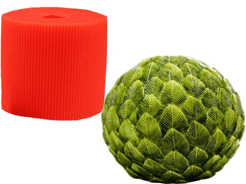 Top Yaprak Desenli Silikon Mum Kalıbı M-118