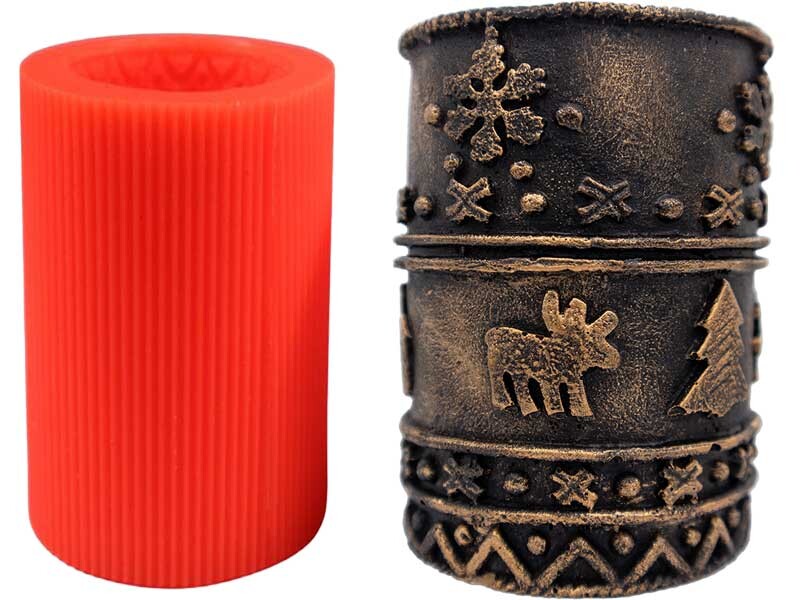 Yılbaşı Konseptli Silikon Mum Kalıbı M-110