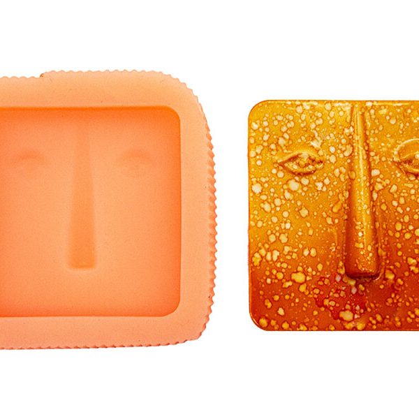 Kare Soyut Yüz Silikon Mum Kalıbı M-279