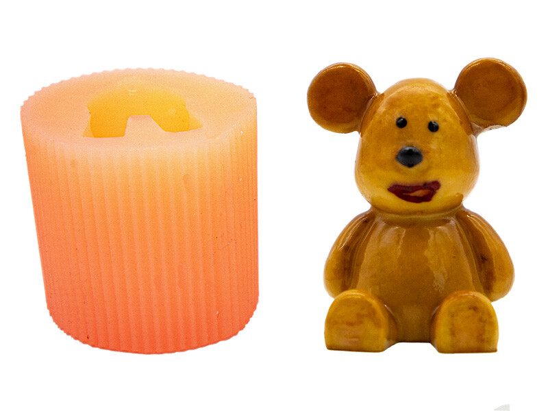 Sevimli Oturan Ayıcık Silikon Mum Kalıbı M-251