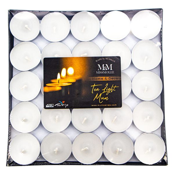 Tealight Mum Beyaz 50'li