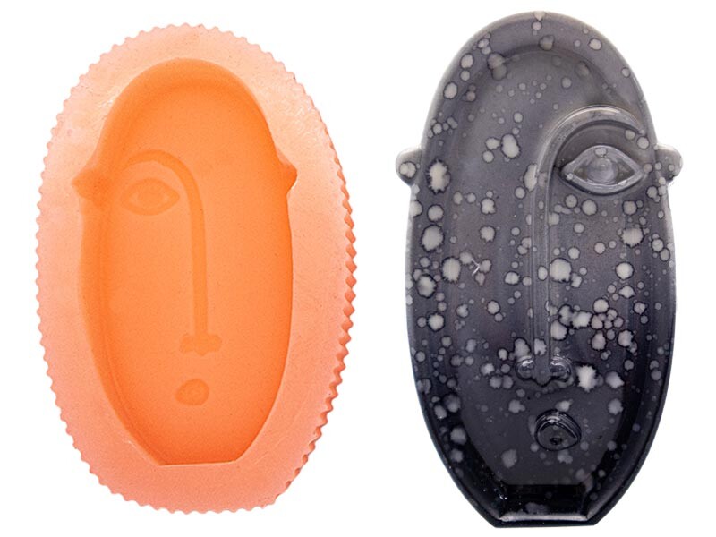 Uzun Soyut Yüz Silikon Mum Kalıbı M-274