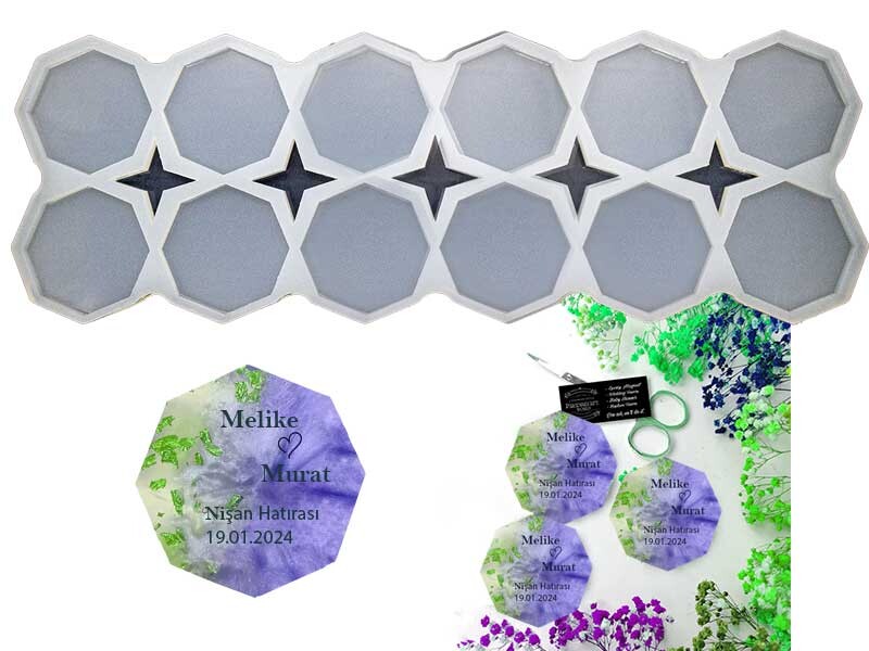 12'li Sekizgen Model Magnet Epoksi Kalıbı EPK-712