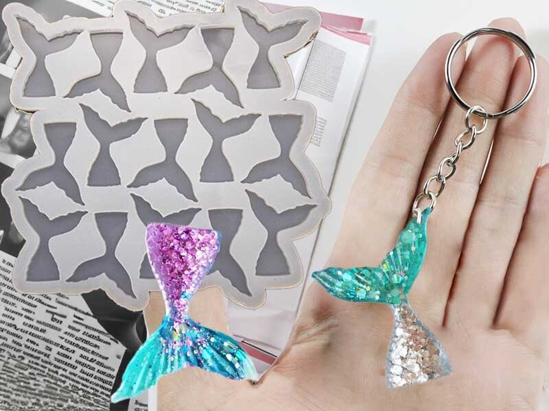 15'li Balık Kuyruğu Anahtarlık Epoksi Kalıbı EPK-716