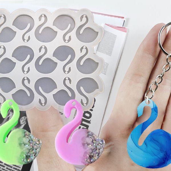 15'li Kuğu Kuşu Anahtarlık Epoksi Kalıbı EPK-715