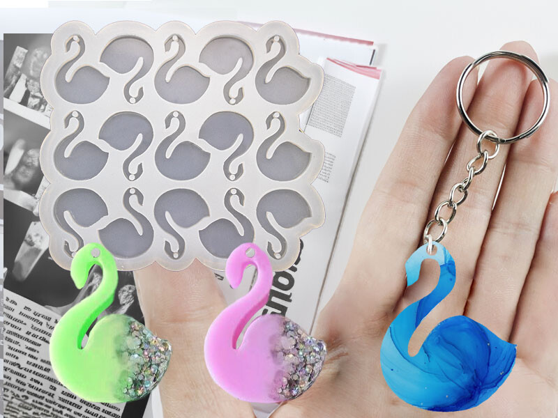 15'li Kuğu Kuşu Anahtarlık Epoksi Kalıbı EPK-715