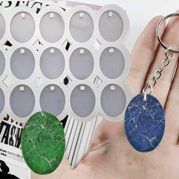 15'li Oval Anahtarlık Epoksi Kalıbı EPK-721