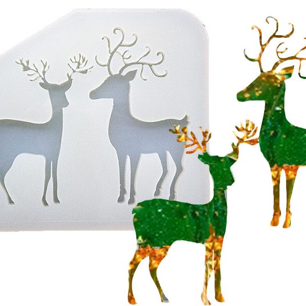 2'li Geyik Yılbaşı Süsü Epoksi Kalıbı EPK-771
