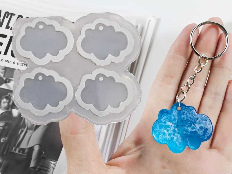 4'lü Bulut Model Anahtarlık Epoksi Kalıbı EPK-640