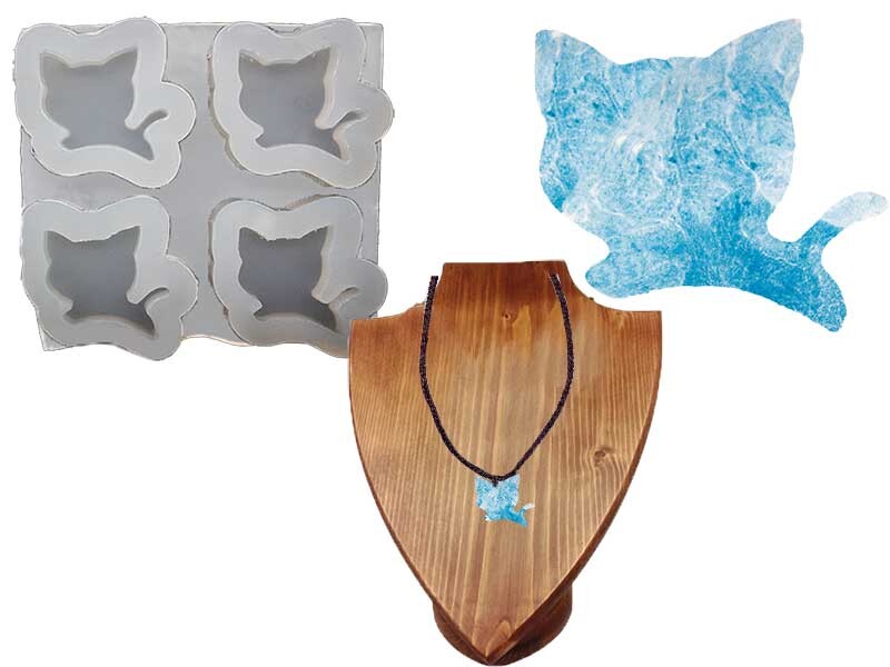 4'lü Kedi Kolye Epoksi Kalıbı EPK-635