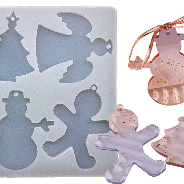 4'lü Noel Motifli Yılbaşı Süsü Epoksi Kalıbı EPK-770