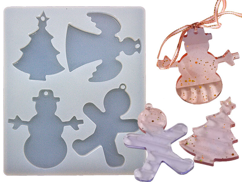 4'lü Noel Motifli Yılbaşı Süsü Epoksi Kalıbı EPK-770