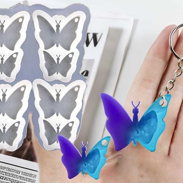 8'li Kelebek Anahtarlık Epoksi Kalıbı EPK-645