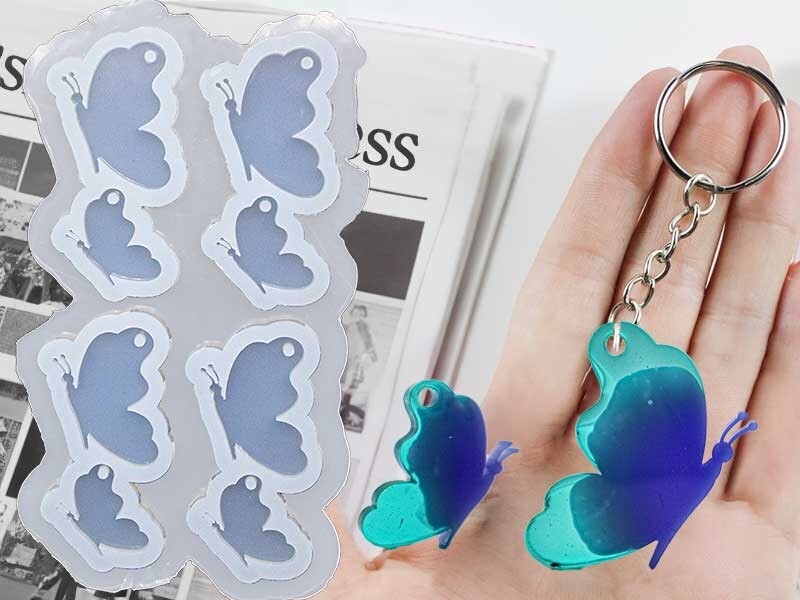 8'li Kelebek Anahtarlık Epoksi Kalıbı EPK-647