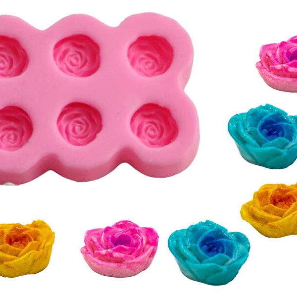 Altılı Gül Silikon Kalıbı GÜL-32