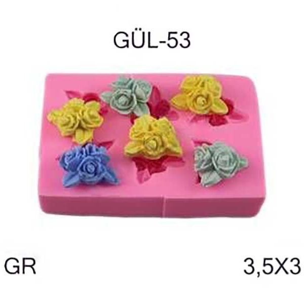 Altılı Gül Silikon Kalıbı GÜL-53