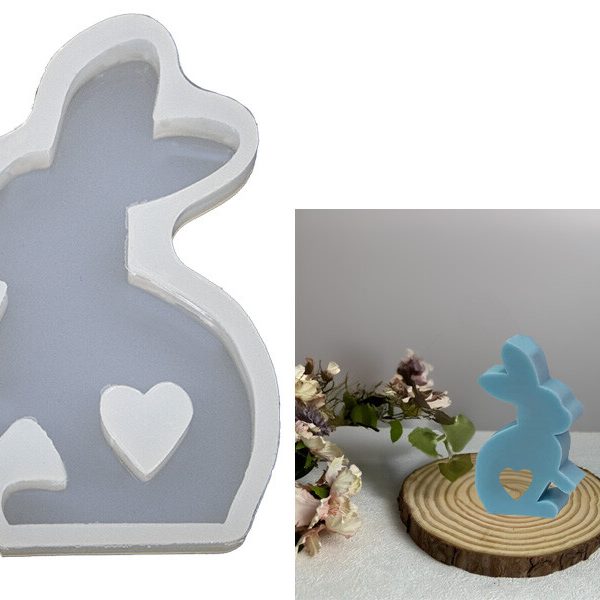 Ayakta Duran Kalpli Tavşan Epoksi Kalıbı EPK-670