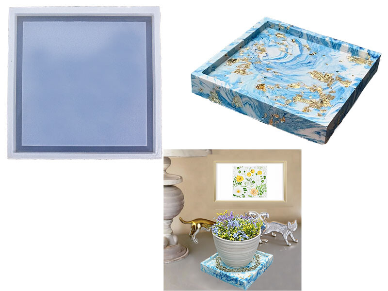 Büyük Kare Terrazo Tabanlık Epoksi Kalıbı EPK-665