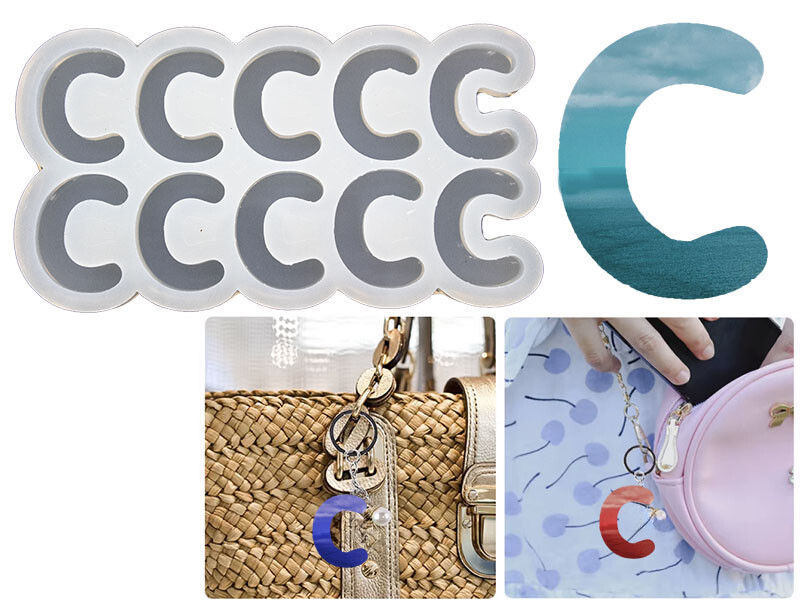 C Harfi 10'lu Bubble Alfabe Epoksi Kalıbı EPK-735