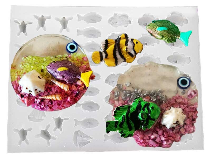 Çoklu Deniz Obje Magnet Süsleri Epoksi Kalıbı EPK-732