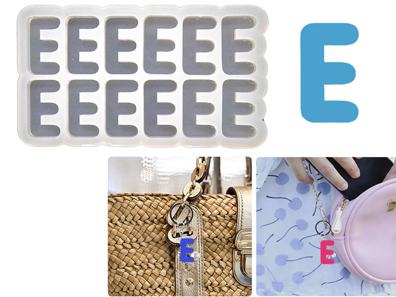 E Harfi 12'lu Bubble Alfabe Epoksi Kalıbı EPK-738