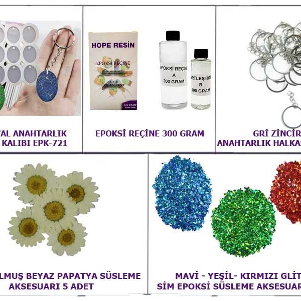 Epoksi Oval Anahtarlık Yapım Seti