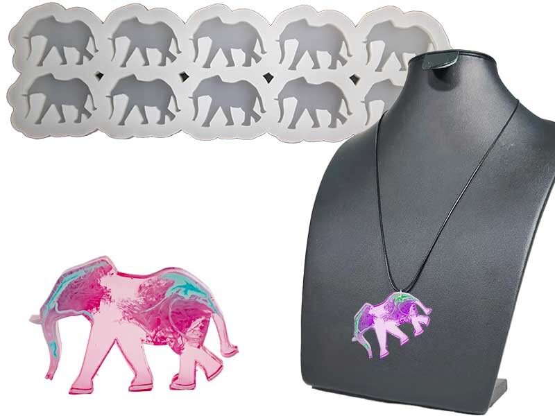 Epoksi 10'lu Fil Anahtarlık Kolye Ucu Kalıbı EPK-531