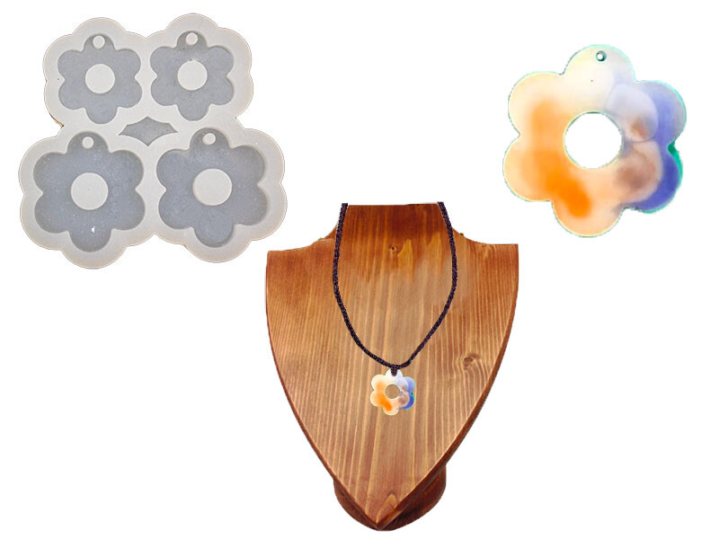 4'lü Papatya Kolye Epoksi Kalıbı EPK-457