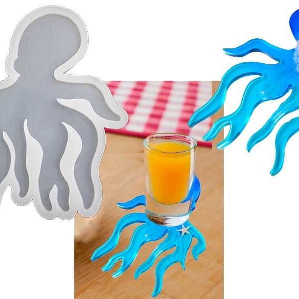 Ahtapot Bardak Altlığı Epoksi Kalıbı EPK-523